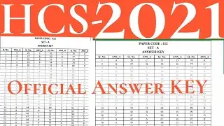 HCS-2021: Official Answer KEY Both Papers : General Studies & CSAT Haryana PSC