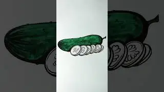 Colour Your Way to Healthy Eating with Cucumber Vegetable Coloring! #shorts #health #youtubeshorts
