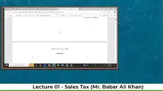Sales Tax Lecture 01