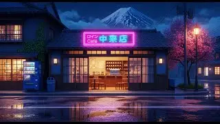 Relaxing Lofi Mix | Japanese city and a Mount Fuji Landscape  - Calming Music for Study and Relax🌸☕