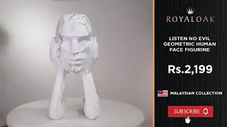 Royaloak | Listen No Evil Geometric Human Face Figurine