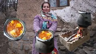 Сельский каменный горшок DIZI ♧ Бульон из баранины и свежий деревенский хлеб в тандыре