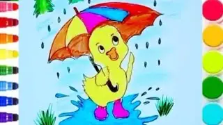 Colorful Duck Drawing 🦆🎨 | Easy & Satisfying Drawing for Kid #shorts#colorfuldrawing#drawingtutorial