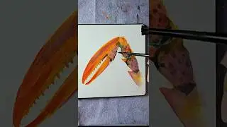 Watercolor painting of a crab leg