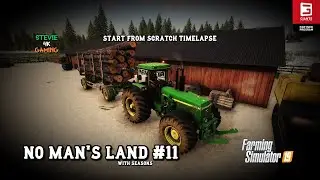 Building A New Sawmill & Greenhouses/Selling Logs/No Man's Land/#11/Start From Scratch/ 4K Timelapse