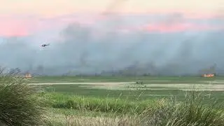 Bushfire at Hunter Wetlands NSW Australia