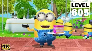 Minion Rush Dave Minion slide under obstacles 55 times at Minion Park - LEVEL 605 | UHD 4K