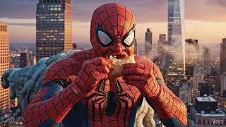 Spider man eating spring roll 