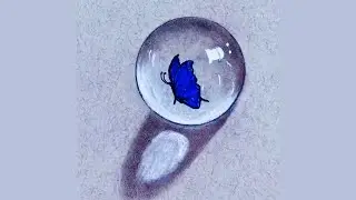 Crystal  Ball  Drawing/colored butterfly #shorts#PencilDrawing
