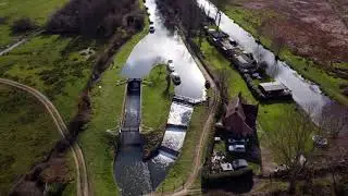 Newark Priory and Papercourt Lock 4k Drone 2021