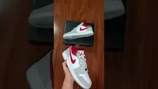 Jordan 1 low light smoke grey gym red white leather upper