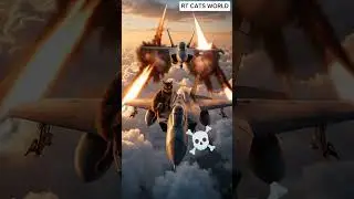 Cat on a fighter jet ||RT CATS WORLD||Their Virtual Kingdom#aicats #cat #funnycat #aicreated #fight