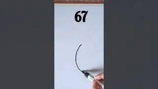 draw a little mouse 🐀 with number 67 mouse drawing. #viralvideo #shorts #art #artwork #numberart