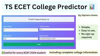 How to Use TS ECET College Predictor: Find Your Best Colleges [DG's Tool]