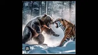 Tiger🦁 vs Bear🐺#tiger #bear #animation #prompt #AI#Short#Trending#viral#VS#Animals#youtubeshorts #ca