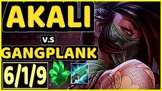 SOAZ (AKALI) vs GANGPLANK - 6/1/9 KDA TOP CHALLENGER GAMEPLAY - EUW
