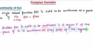 M3 | 2 | Complex Variable_Continuity and Derivative