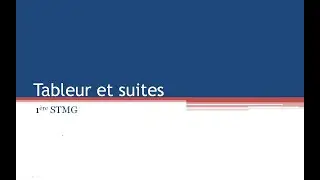 [1STMG] Tableur et suites numériques