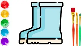 Bolalar uchun etik chizish / Drawing boots for children / Рисование сапогов для детей