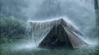 THE WORST RAIN STORM I'VE EVER EXPERIENCED‼️ SOLO CAMPING IN HEAVY RAIN AND THUNDER