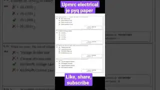 upmrc electrical je pyq paper part 03 lmrc #jmsstudypoint #viral #shorts #je #exam#lmrc #short#upmrc