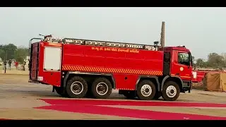 Ahmedabad MERCEDES BENZ Fire rescue truck testing fire fighting monitor