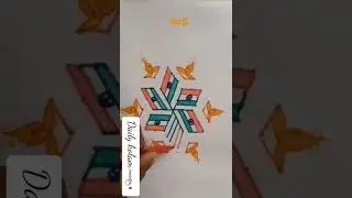 Republic day special kolam with 9&times;5 dots | flag kolam with dots | easy  kolam |beginners kolam
