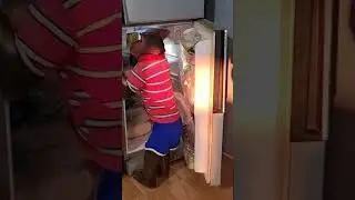 Smart monkey skillfully opens the refrigerator door#short #shortfamilyabu #monkey
