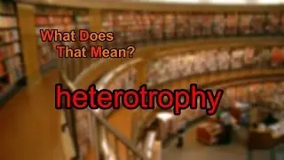 What does heterotrophy mean?
