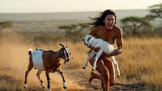 Life 4.7M Years Ago | A brave prehistoric girl rescues a white baby goat in the savanna - Part2