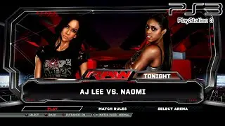 WWE 2K15 PS3 - AJ Lee VS Naomi [2K][mClassic]