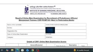 My IBPS PO MAINS SCORECARD | Unexpected Maths Marks 🥲 | Shocked🤧 #ibpspomains #scorecard 