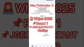 West Bengal Wbjee 2025 counciling round 1 important notice Jgec🔥#jelet2024 #wbjee #jeletexam #viral