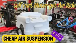 Cheap Air Ride bagged suspension for Golf Cart Mater using Amazon parts!