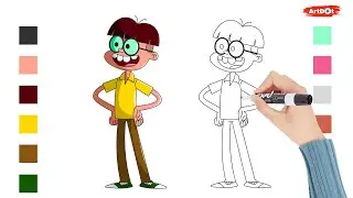 How to draw Laxman from Golmaal Jr | Golmaal Junior character drawing | Artdot kids tv
