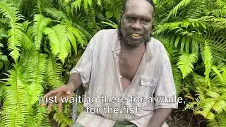 Fishing with Kidjdjahdjanj white apple tree bark - Bush food series by Graham Rostron in Kune