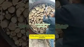 The entire process of charcoal burning in a carbonization furnace #carbonization #charcoal#mechanica