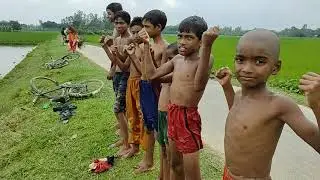 Village boys swimming in pond | Amazing Village Boys Video