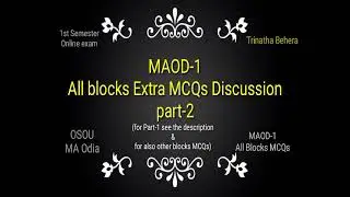 #OSOU#Extra MCQs of MAOD-1#All Blocks#1stSemestar#OnlineExam#Out of Telegram PDFs#Important question