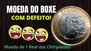 MOEDA DE 1 REAL DAS OLIMP&Iacute;ADAS BOXE COM DEFEITO!