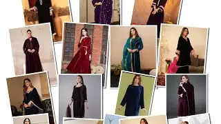 Plain velvet design with net dupatta/ decent design idea