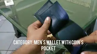 Men's Wallet with coin's pocket, 100% Original Genuine Leather. Blue Colour.
