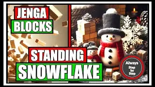 🟢UNIQUE TUMBLING TOWER BLOCKS STANDING SNOWFLAKE🟢JENGA BLOCKS CHRISTMAS CRAFT🟢EASY STEP BY STEP DIYS