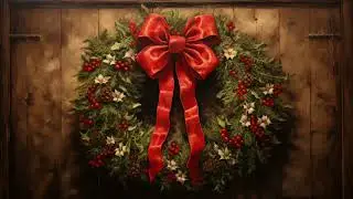 Frame TV Art Screensaver Wallpaper | Christmas Wreath Vintage Painting