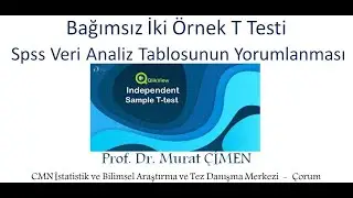 Bağımsız iki örnek T Testi - Spss veri analiz tablosunun yorumlanması