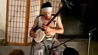 三朝温泉イベント「あったか座」三味線ライブ