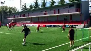 Atletico Madrid reserve team warm-up.