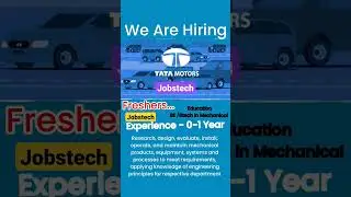 Tata Motors Career For Freshers  2023 / Tata Motors Recruitment 2023 / Off Campus Hiring #tatamotors