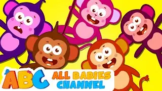 Five Little Monkeys Jumping On The Bed | Nursery Rhymes | Kids Songs | All Babies Channel