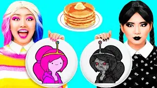 D&eacute;fi de L'art du Pancake avec Wednesday Addams | Cuisine Savoureuses Hacks par Toon Toon
